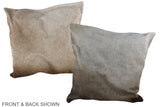 Grey with Beige 20"x20" Brazilian Cowhide Pillow #A37350 by Hudson Hides