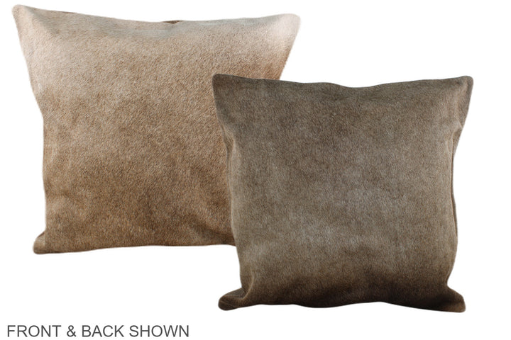 Grey with Beige 20"x20" Brazilian Cowhide Pillow #A37351 by Hudson Hides