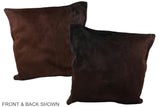 Brown with Red 20"x20" Brazilian Cowhide Pillow #A37359 by Hudson Hides