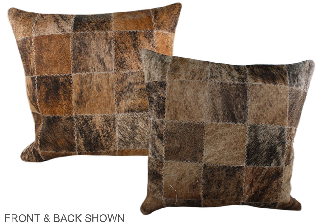 Patchwork 20"x20" Brazilian Cowhide Pillow #A37363 by Hudson Hides