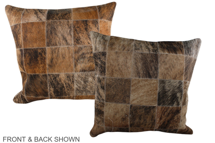 Patchwork 20"x20" Brazilian Cowhide Pillow #A37363 by Hudson Hides