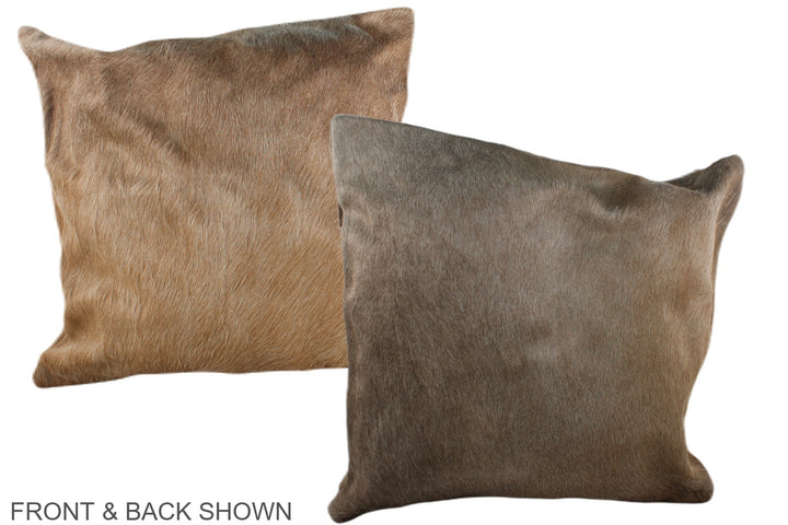 Grey with Beige 20"x20" Brazilian Cowhide Pillow #A37364 by Hudson Hides
