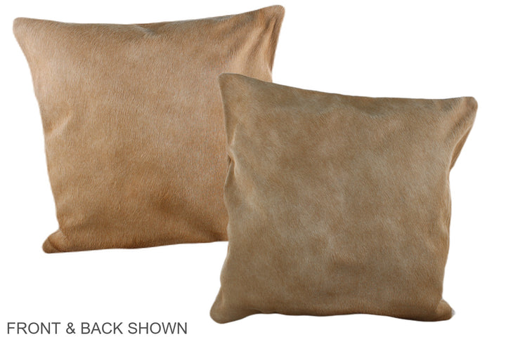 Beige 20"x20" Brazilian Cowhide Pillow #A37371 by Hudson Hides