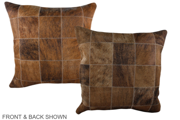 Patchwork 20"x20" Brazilian Cowhide Pillow #A37372 by Hudson Hides