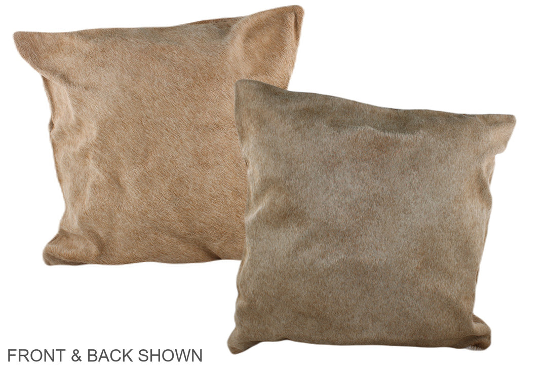 Beige 20"x20" Brazilian Cowhide Pillow #A37374 by Hudson Hides
