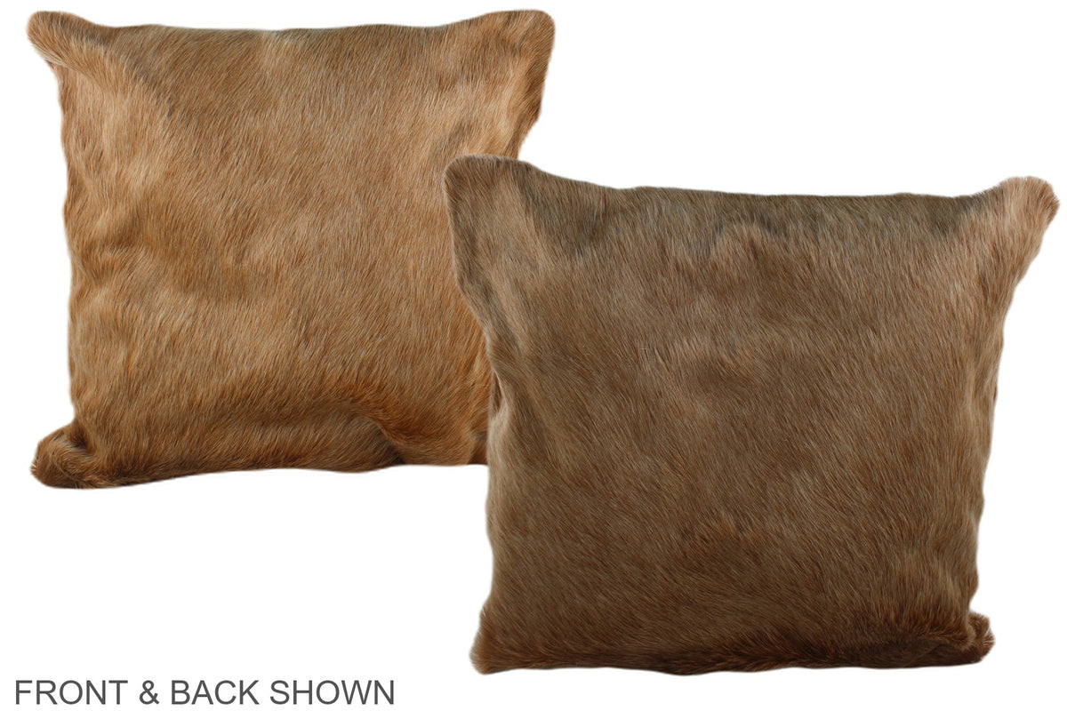 Solid Brown Cowhide Pillow #A37380