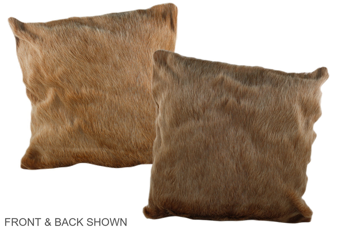 Solid Brown Cowhide Pillow #A37385