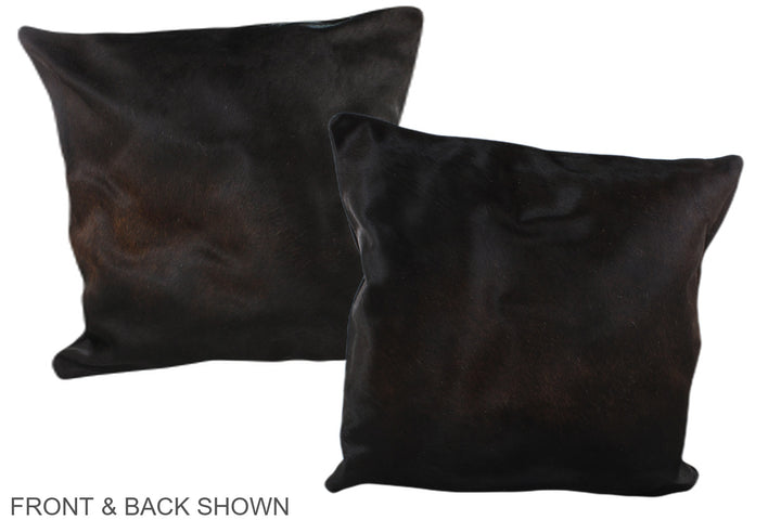 Solid Black 20"x20" Brazilian Cowhide Pillow #A37386 by Hudson Hides
