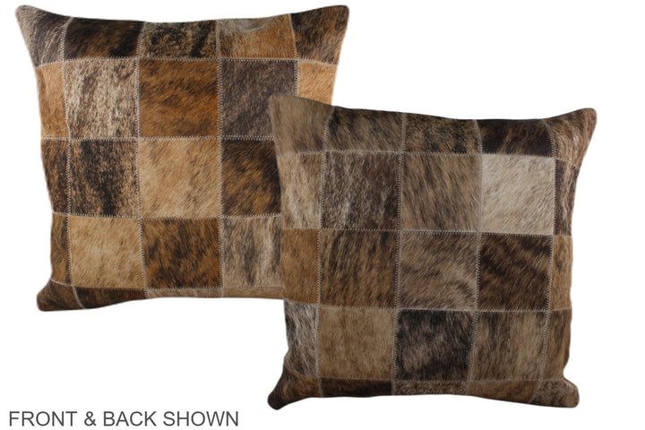 Patchwork 20"x20" Brazilian Cowhide Pillow #A37387 by Hudson Hides