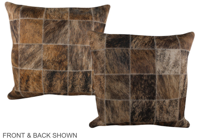 Patchwork 20"x20" Brazilian Cowhide Pillow #A37392 by Hudson Hides