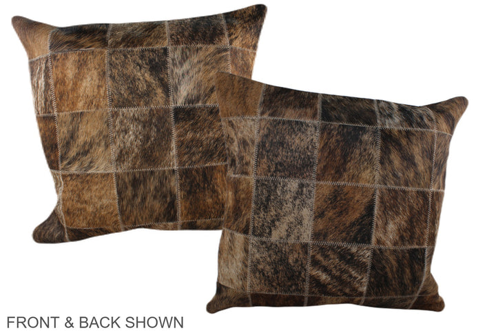 Patchwork 20"x20" Brazilian Cowhide Pillow #A37412 by Hudson Hides