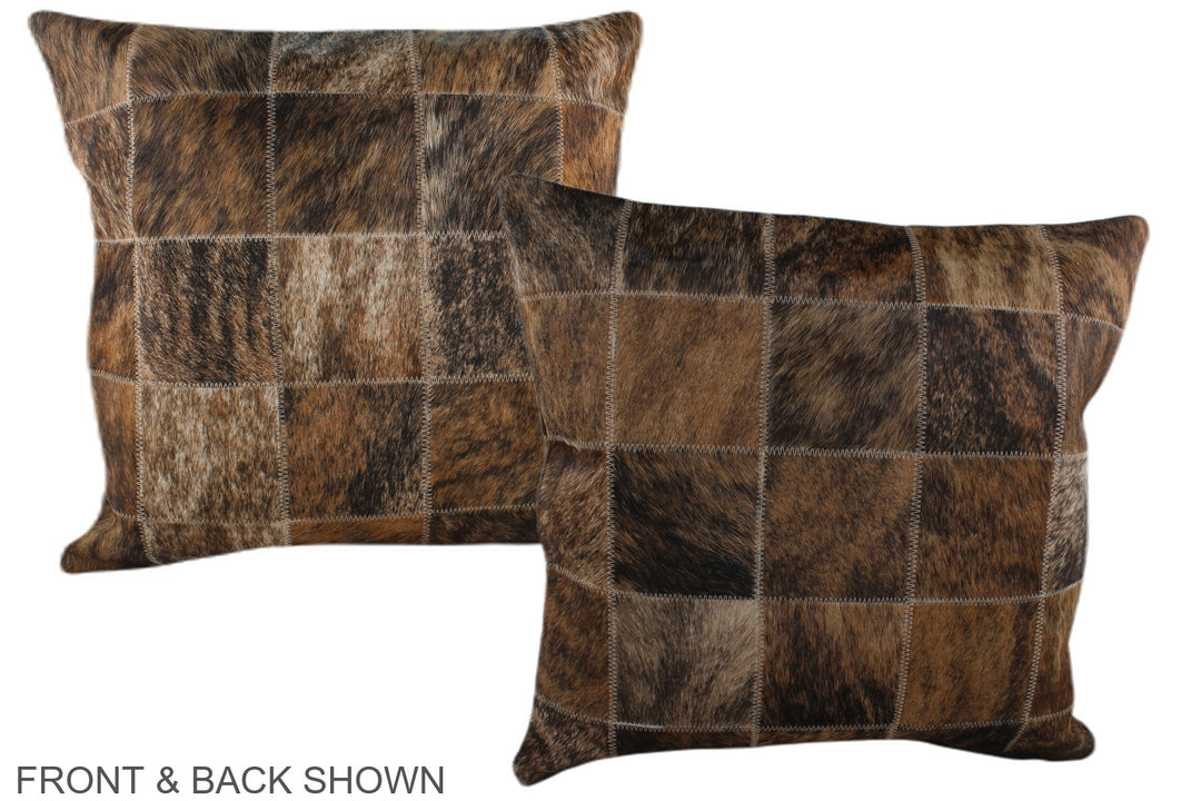 Patchwork 20"x20" Brazilian Cowhide Pillow #A37414 by Hudson Hides