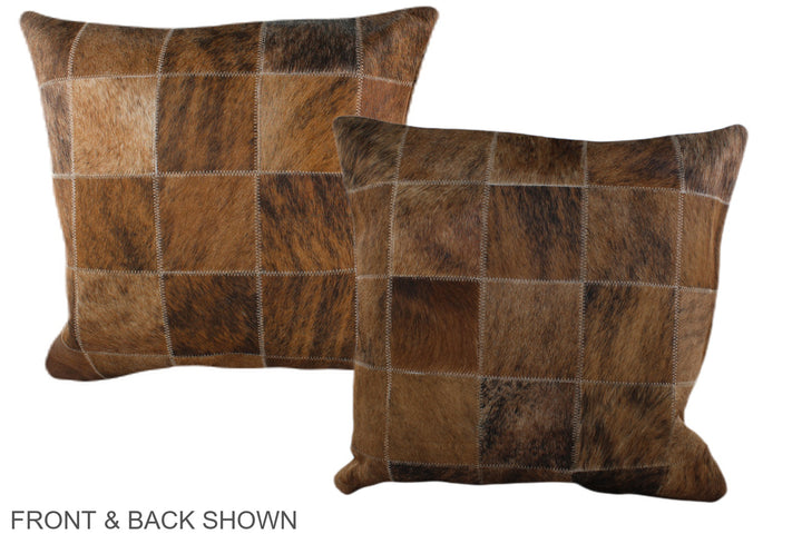 Patchwork 20"x20" Brazilian Cowhide Pillow #A37422 by Hudson Hides