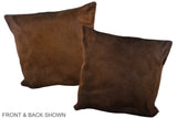 Chocolate 20"x20" Brazilian Cowhide Pillow #A37430 by Hudson Hides