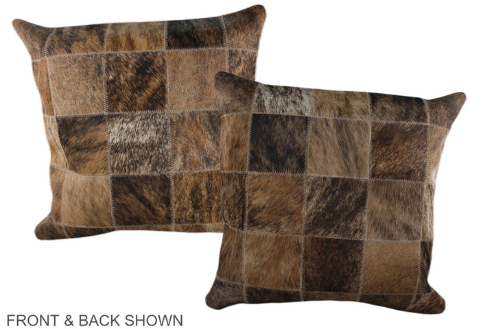 Patchwork 20"x20" Brazilian Cowhide Pillow #A37433 by Hudson Hides