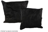 Solid Black 20"x20" Brazilian Cowhide Pillow #A37439 by Hudson Hides