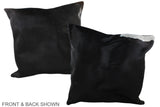 Solid Black 20"x20" Brazilian Cowhide Pillow #A37441 by Hudson Hides