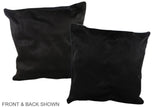 Solid Black 20"x20" Brazilian Cowhide Pillow #A37444 by Hudson Hides