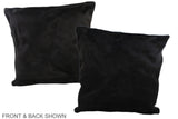 Solid Black 20"x20" Brazilian Cowhide Pillow #A37447 by Hudson Hides