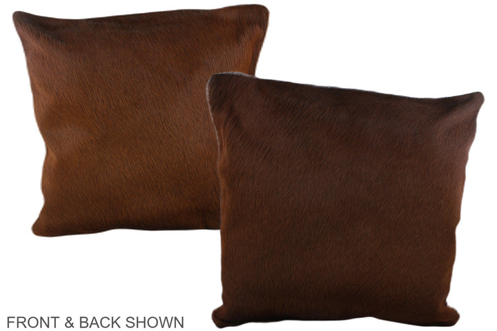 Solid Brown 20"x20" Brazilian Cowhide Pillow #A37458 by Hudson Hides