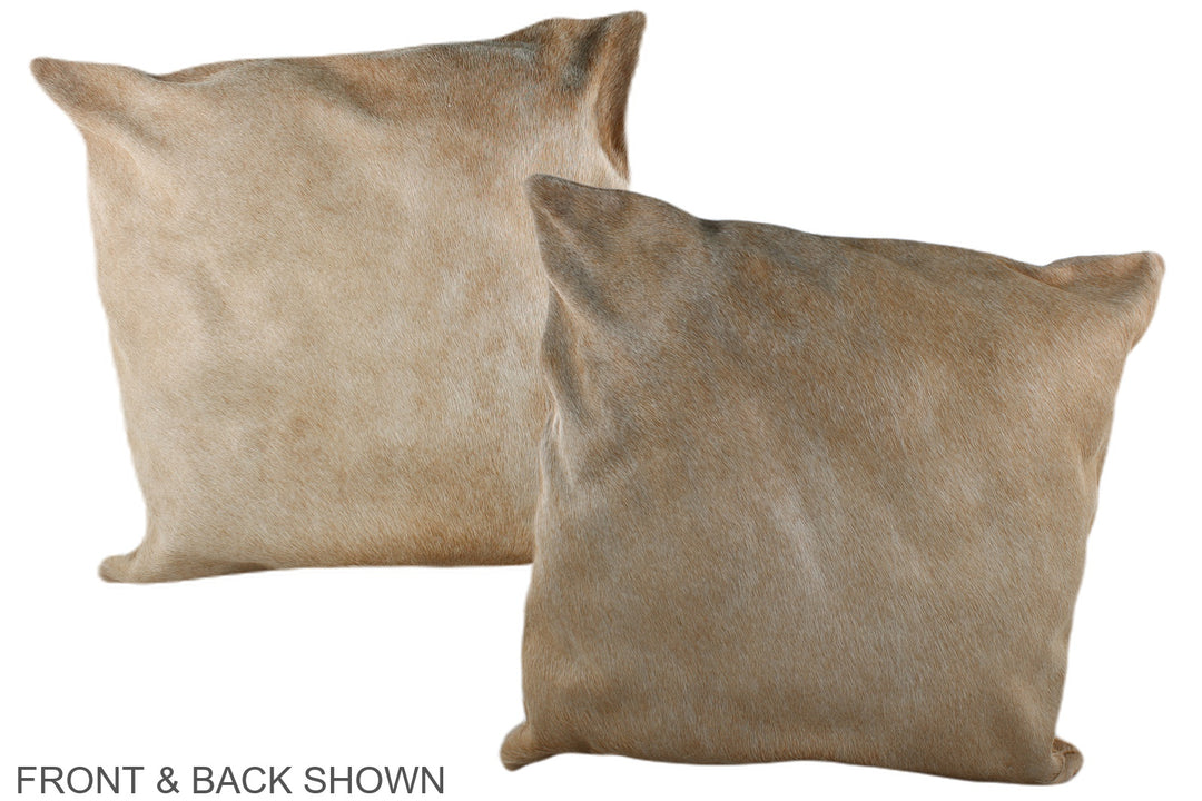 Champagne 20"x20" Brazilian Cowhide Pillow #A37460 by Hudson Hides