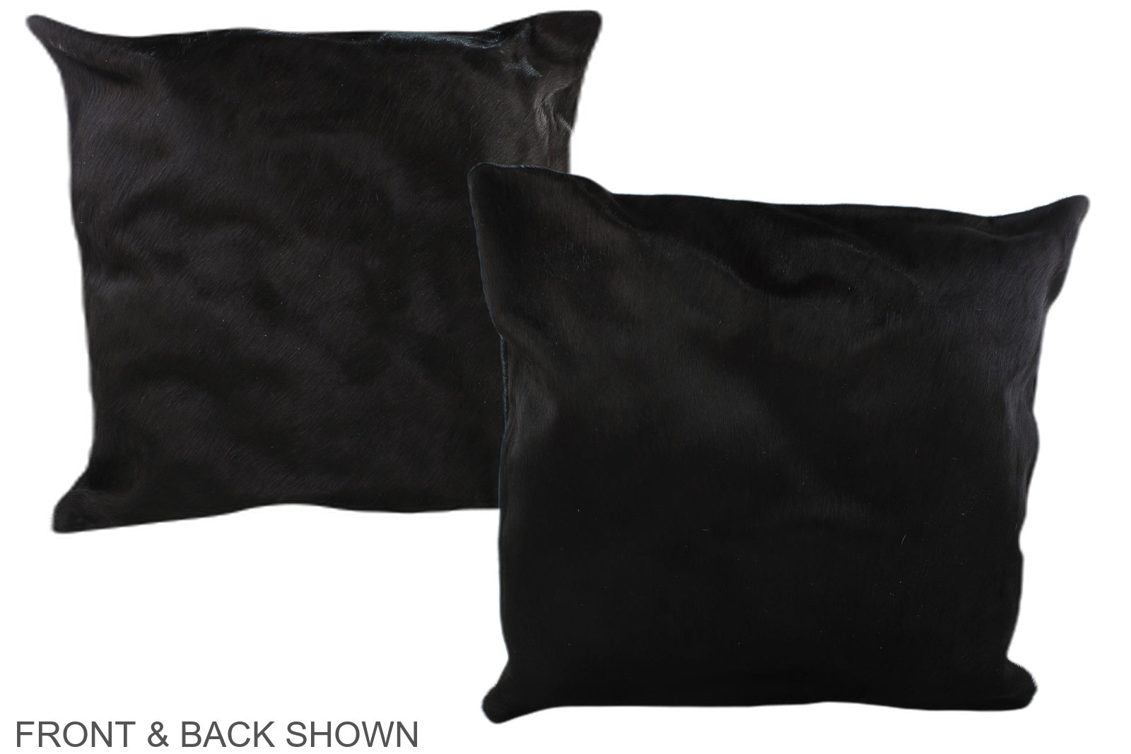 Solid Black Cowhide Pillow #A37463