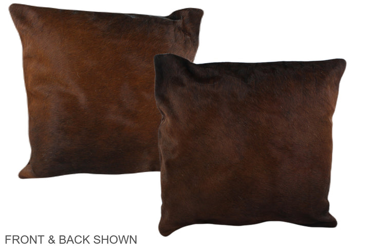 Brown with Red 20"x20" Brazilian Cowhide Pillow #A37464 by Hudson Hides