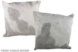 Grey with White 20"x20" Brazilian Cowhide Pillow #A37477 by Hudson Hides