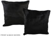 Solid Black 20"x20" Brazilian Cowhide Pillow #A37484 by Hudson Hides