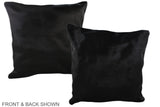 Solid Black 20"x20" Brazilian Cowhide Pillow #A37484 by Hudson Hides