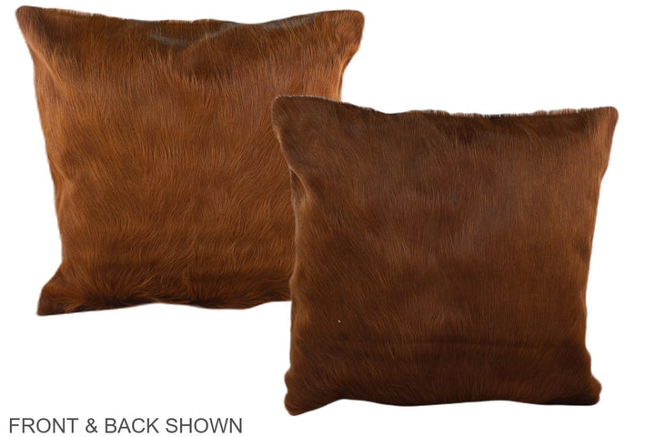 Solid Brown 20"x20" Brazilian Cowhide Pillow #A37497 by Hudson Hides