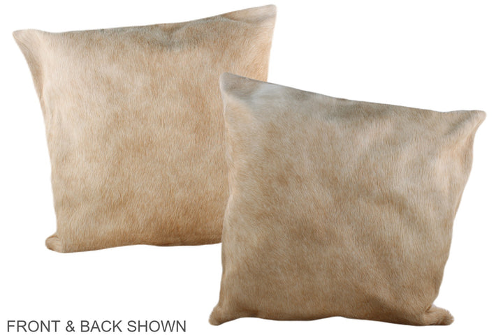 Beige 20"x20" Brazilian Cowhide Pillow #A37518 by Hudson Hides
