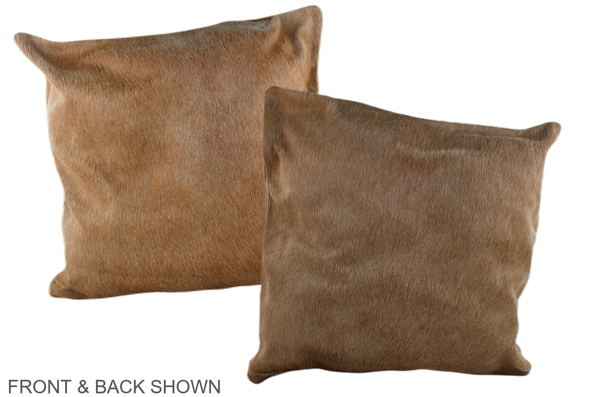 Solid Brown Cowhide Pillow #A37520