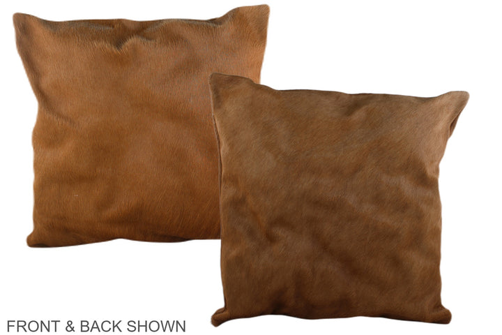 Solid Brown 20"x20" Brazilian Cowhide Pillow #A37524 by Hudson Hides