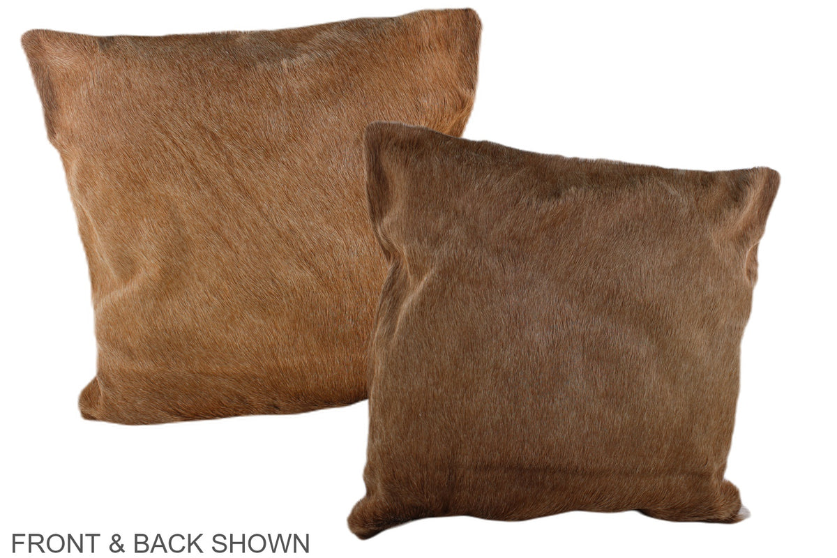 Solid Brown Cowhide Pillow #A37530