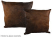 Chocolate 20"x20" Brazilian Cowhide Pillow #A37549 by Hudson Hides