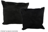 Solid Black 20"x20" Brazilian Cowhide Pillow #A37580 by Hudson Hides