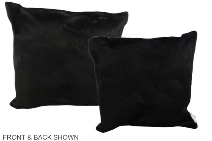 Solid Black 20"x20" Brazilian Cowhide Pillow #A37580 by Hudson Hides