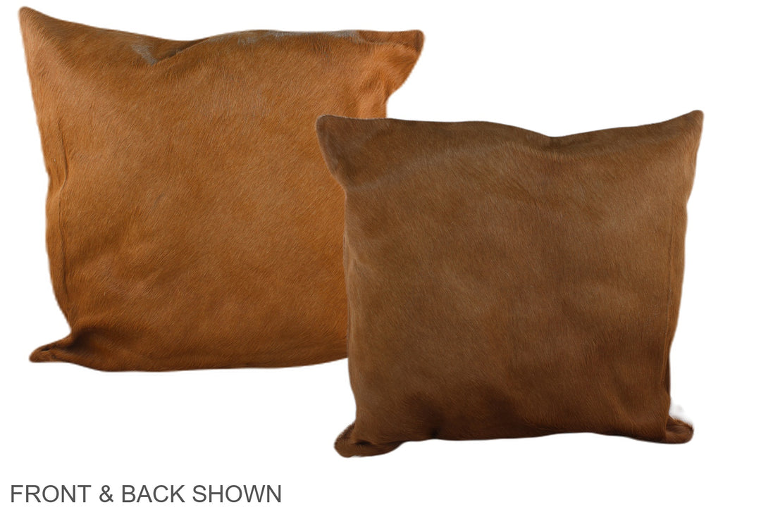 Solid Brown 20"x20" Brazilian Cowhide Pillow #A37599 by Hudson Hides