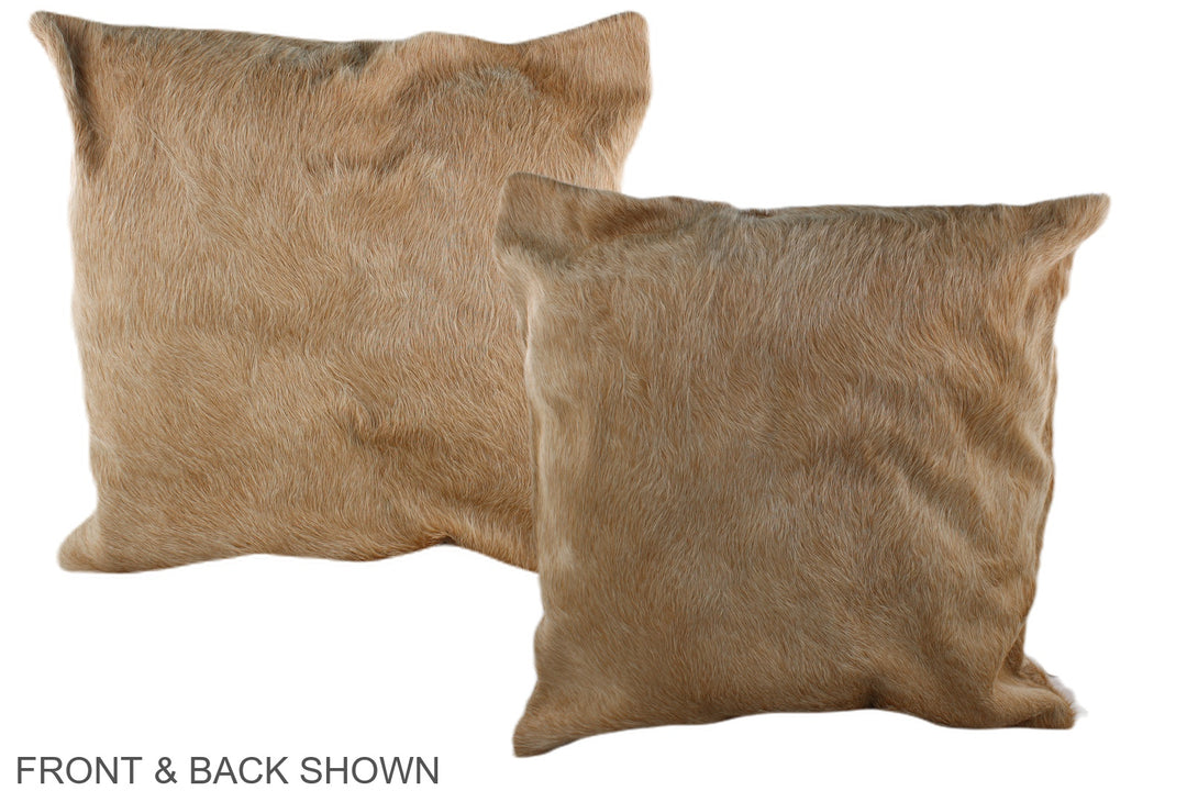 Beige 20"x20" Brazilian Cowhide Pillow #A37609 by Hudson Hides