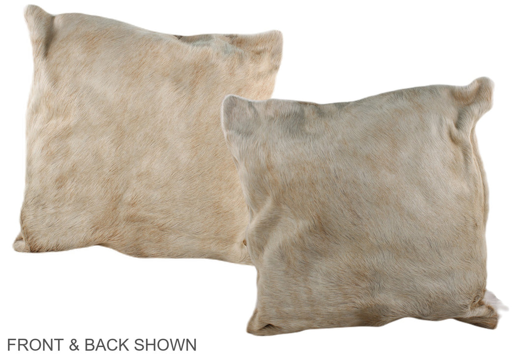Champagne 20"x20" Brazilian Cowhide Pillow #A37613 by Hudson Hides