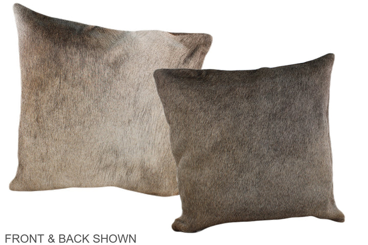 Grey with Beige 20"x20" Brazilian Cowhide Pillow #A37615 by Hudson Hides