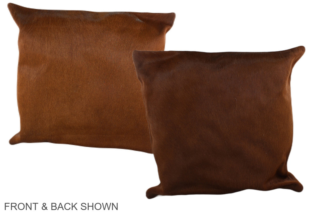 Solid Brown 20"x20" Brazilian Cowhide Pillow #A37617 by Hudson Hides
