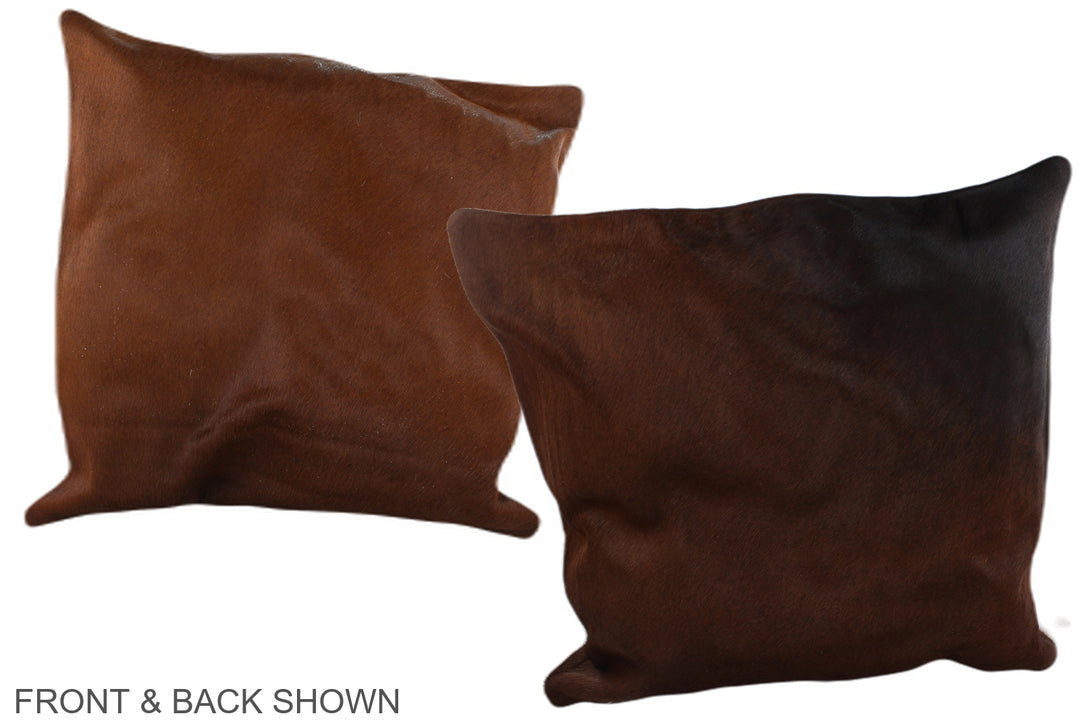 Brown with Red 20"x20" Brazilian Cowhide Pillow #A37622 by Hudson Hide