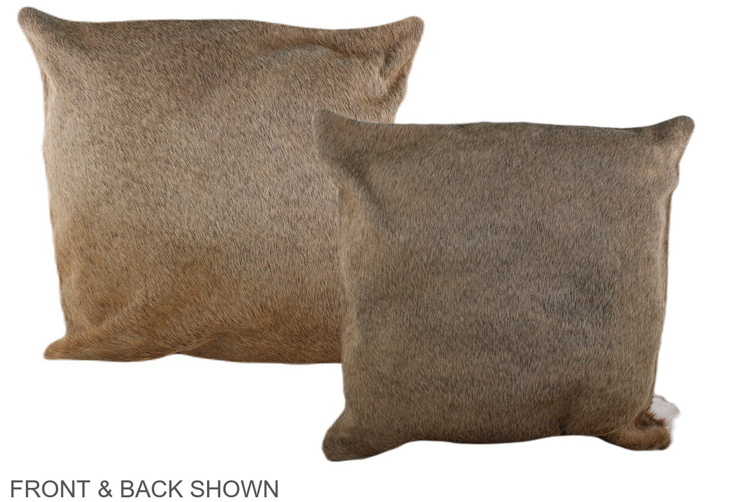 Taupe 20"x20" Brazilian Cowhide Pillow #A37623 by Hudson Hides
