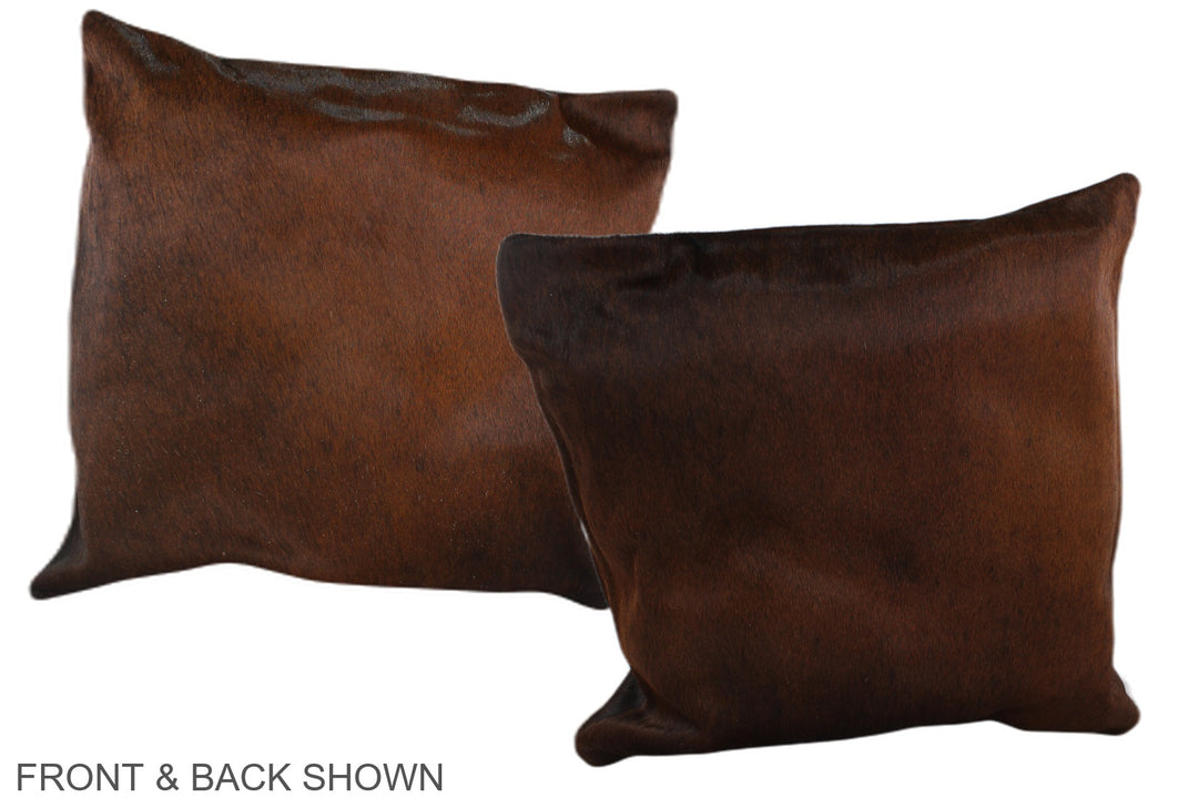 Brown with Red 20"x20" Brazilian Cowhide Pillow #A37628 by Hudson Hide