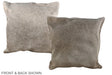 Grey with Beige 20"x20" Brazilian Cowhide Pillow #A37629 by Hudson Hides