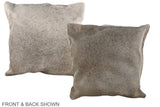 Grey with Beige 20"x20" Brazilian Cowhide Pillow #A37629 by Hudson Hides