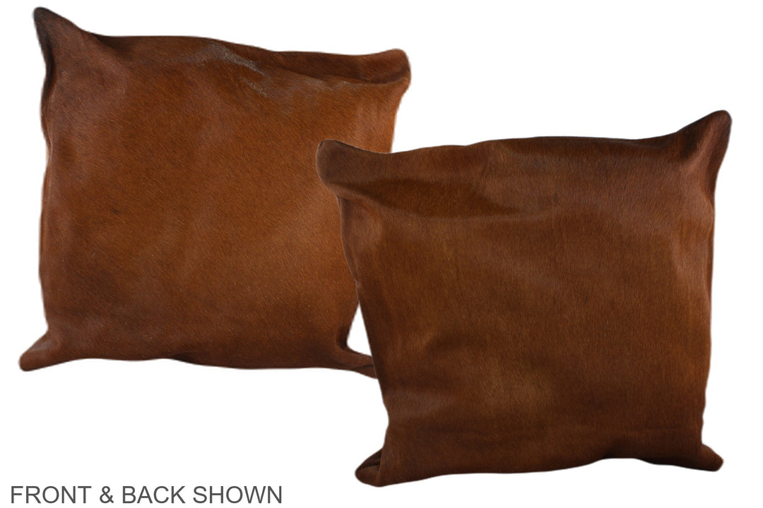 Solid Brown 20"x20" Brazilian Cowhide Pillow #A37631 by Hudson Hides