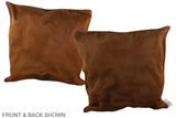 Solid Brown 20"x20" Brazilian Cowhide Pillow #A37640 by Hudson Hides
